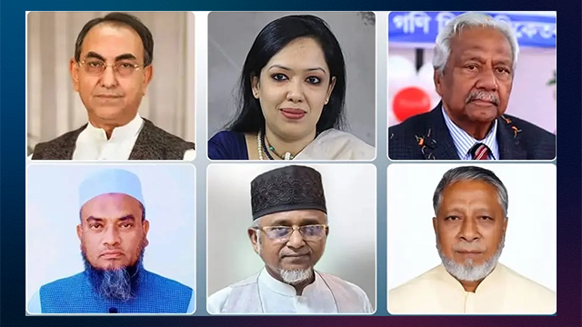 ছবিতে ঘড়ির কাঁটার দিকে মির্জা আব্বাস, রুমিন ফারাহানা, ওসমান ফারুক, মোস্তফা কামাল পাশা, গাজী নজরুল ইসলাম ও আবুল হাসান।